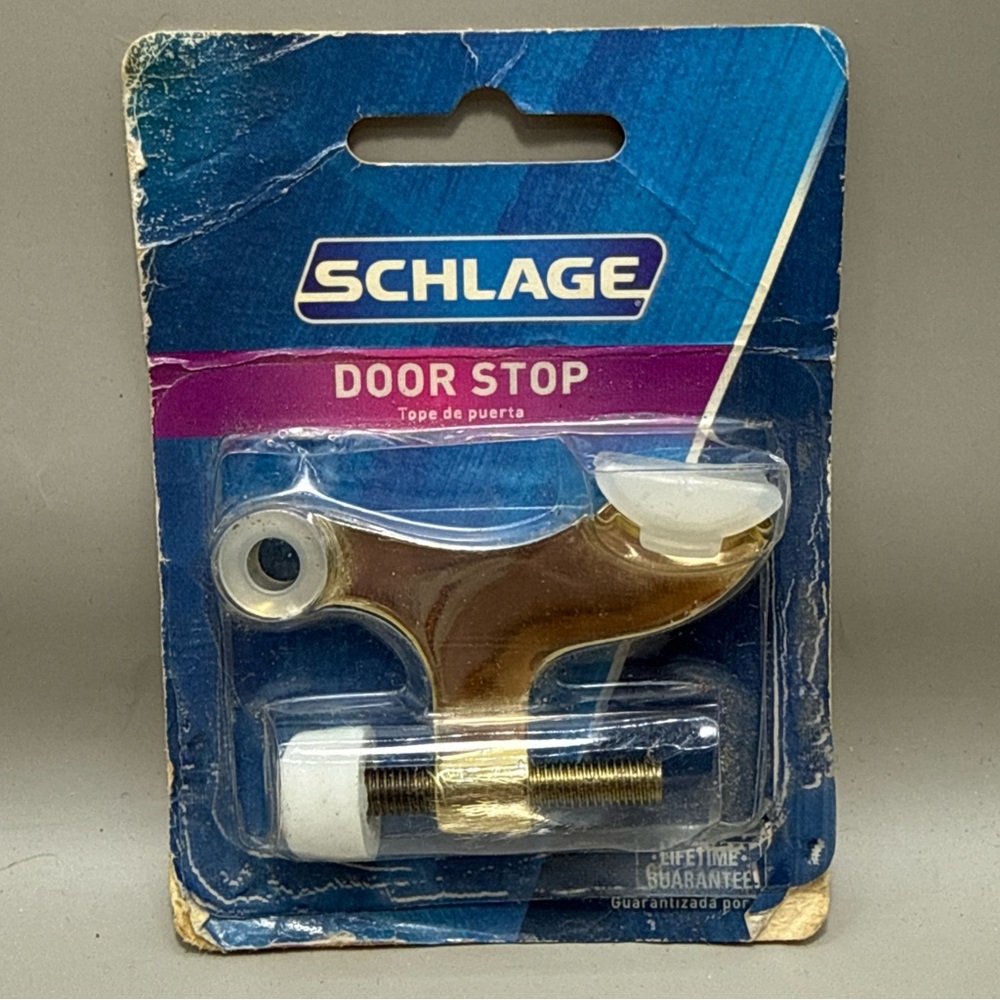 SCHLAGE Bright Brass Door Stop NOS SC70Z-605 Hinge Pin Type
